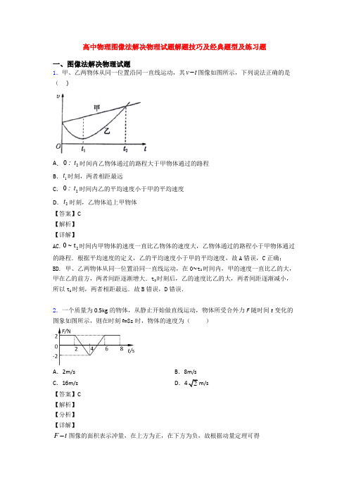 高中物理图像法解决物理试题解题技巧及经典题型及练习题