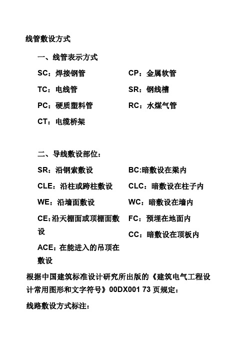 管线敷设及表示方式