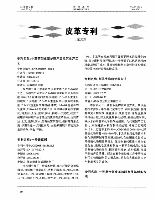 皮革专利