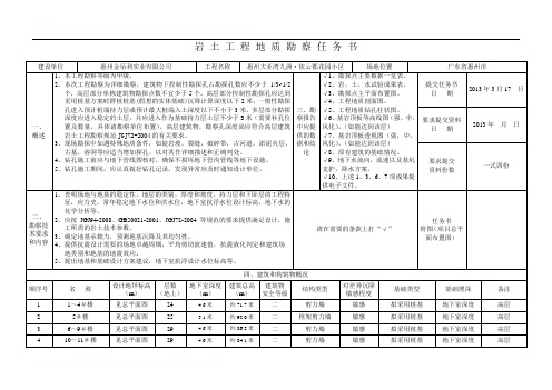 岩 土 工 程 地 质 勘 察 任 务 书