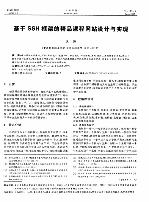 基于SSH框架的精品课程网站设计与实现