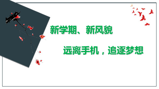 高中秋季开学主题班会开学第一课：远离手机,追逐梦想 共25张PPT