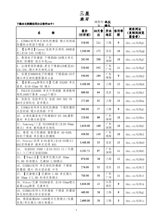 三星单反镜头