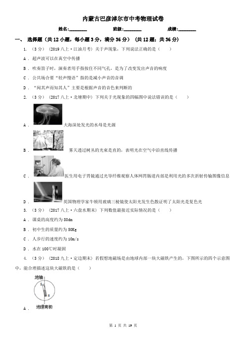 内蒙古巴彦淖尔市中考物理试卷