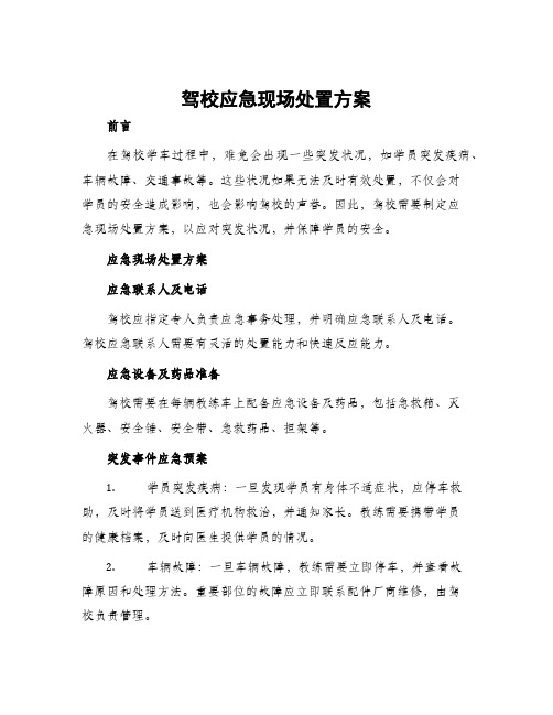 驾校应急现场处置方案