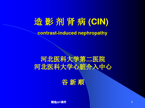 造影剂肾病CINcontrast-inducednephropathy