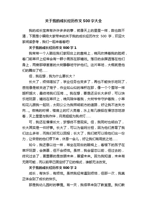 关于我的成长经历作文500字大全