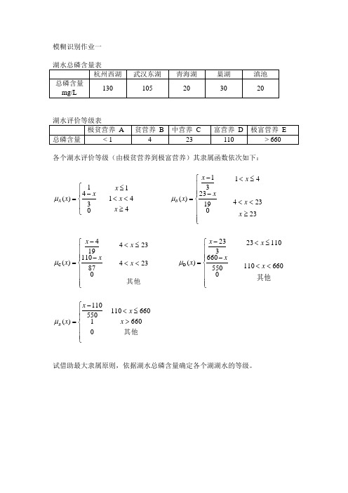 模糊数学例子