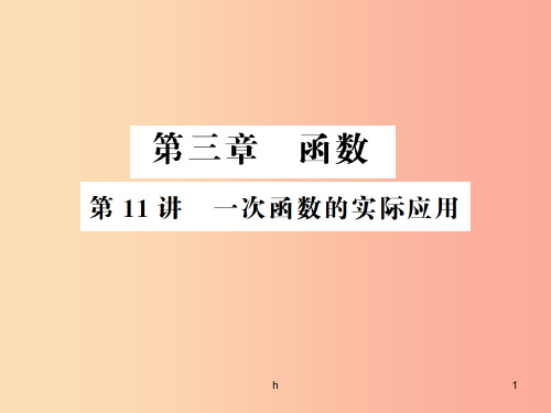 通用版2019年中考数学总复习第三章函数第11讲一次函数的实际应用讲本课件