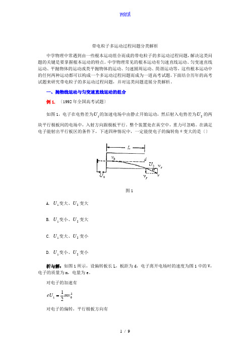 高二物理 带电粒子多运动过程问题分类解析