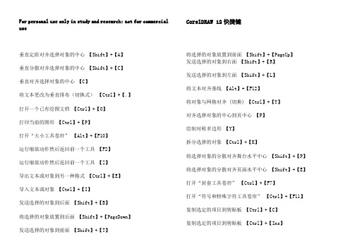 常用矢量绘图工具快捷键