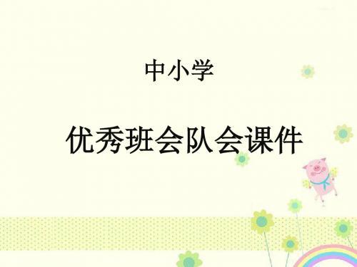 班主任教师中小学主题班会队会安全稳定优秀课件