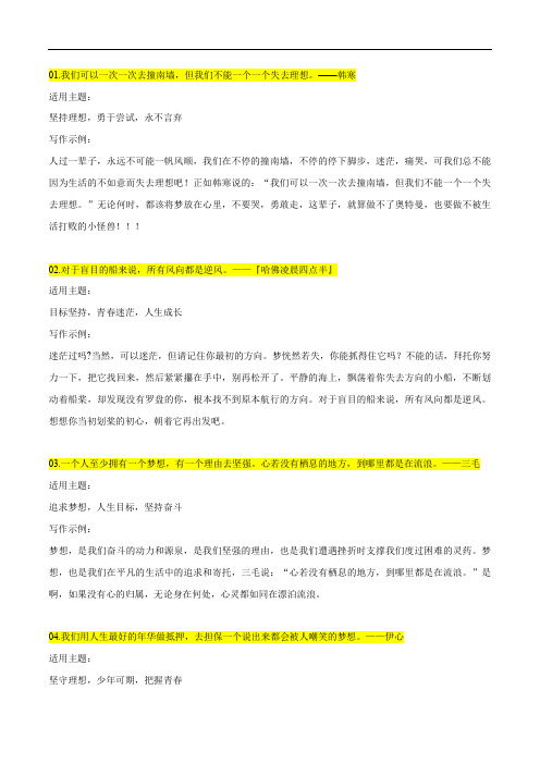 关于梦想、坚持的作文素材(上)-2021中考语文必备作文素材