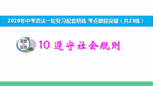 2020年中考道法复习考点跟踪突破10 遵守社会规则   演示版