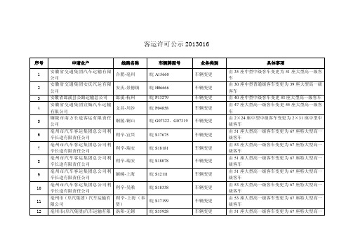 客运许可公示2013016