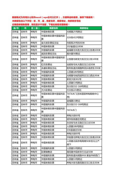 2020新版吉林省吉林市桦甸市彩票工商企业公司商家名录名单联系电话号码地址大全36家