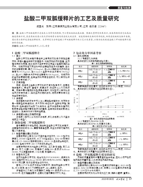 盐酸二甲双胍缓释片的工艺及质量研究