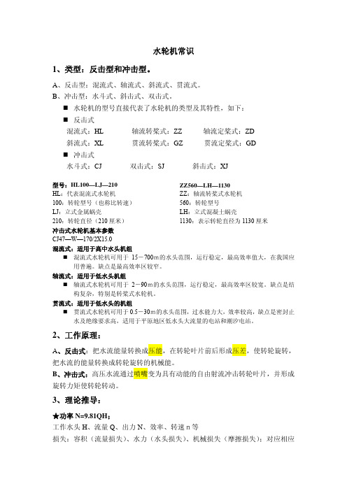 水轮机的基本常识(pdf 19页)