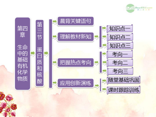 【三维设计】高中化学 第一部分 第四章 第三节 蛋白质和核酸课件 新人教版选修5