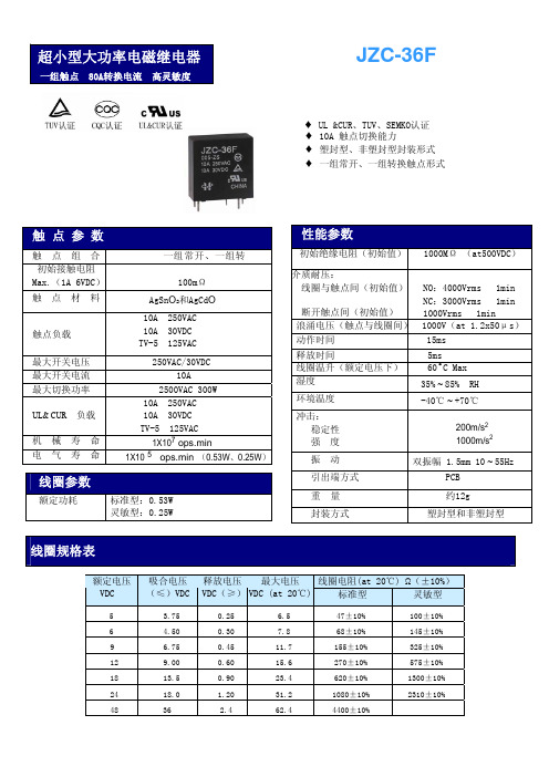 JZC-36F继电器