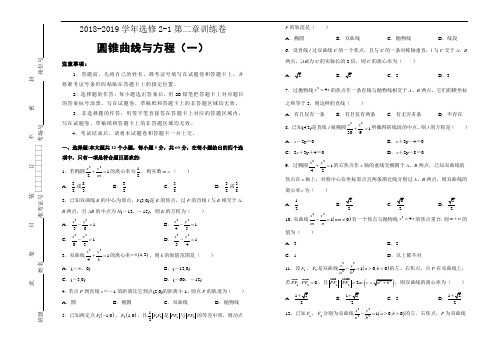 人教版高中数学选修2-1第二章单元测试(一)- Word版含答案