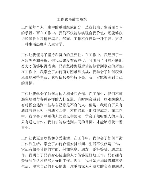 工作感悟散文随笔