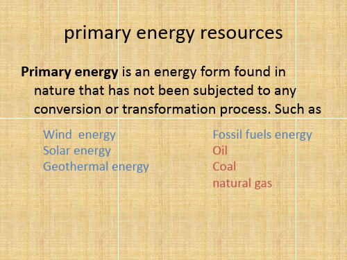 Energysources能源简介英文资料