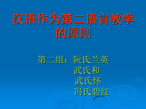 汉语作为第二语言教学的原则