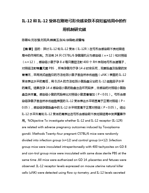 IL-12和IL-12受体在刚地弓形虫感染致不良妊娠结局中的作用机制研究磁