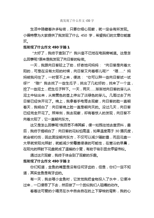 我发现了什么作文450字_作文范文_