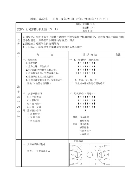 行进间低手上篮(3—1)