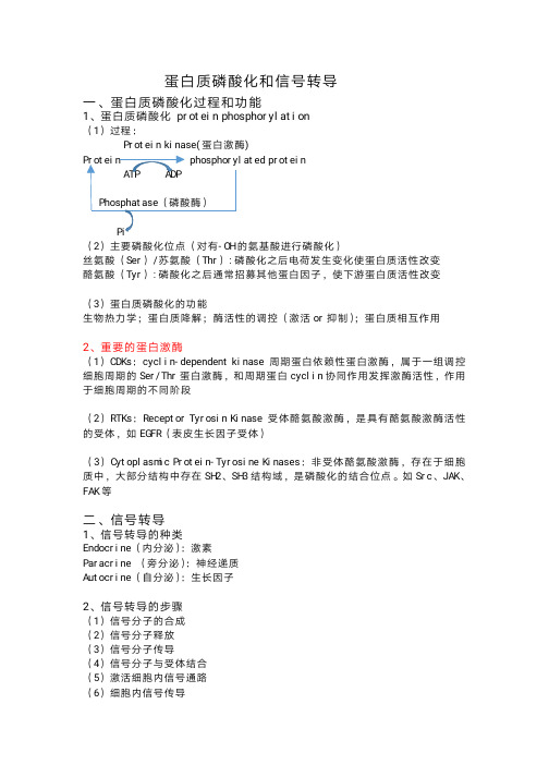 分子生物学---11蛋白质磷酸化和信号转导