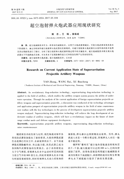 超空泡射弹火炮武器应用现状研究