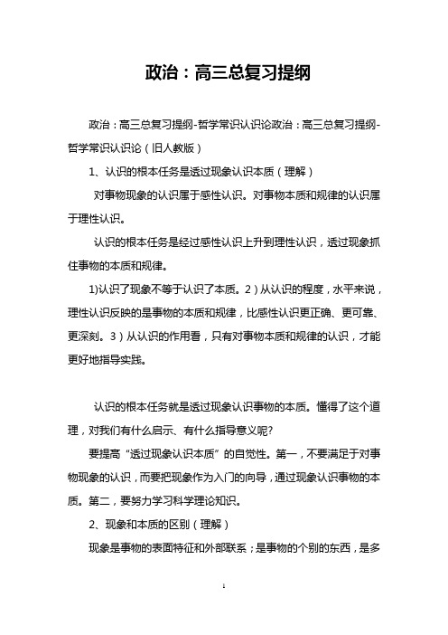 政治：高三总复习提纲