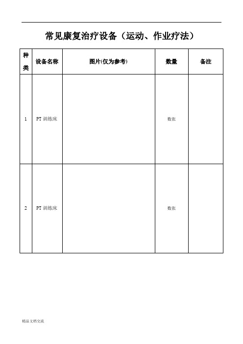 常用康复治疗设备(PT OT)