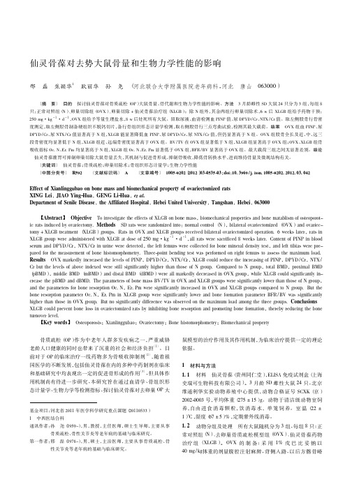 仙灵骨葆对去势大鼠骨量和生物力学性能的影响