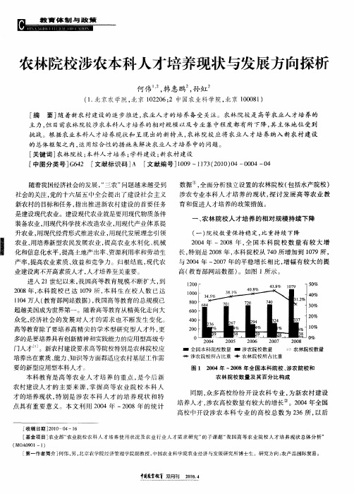 农林院校涉农本科人才培养现状与发展方向探析