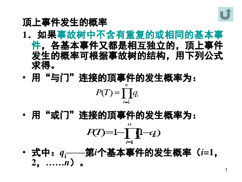 all事故树顶上事件发生概率公式含义及例题PPT幻灯片