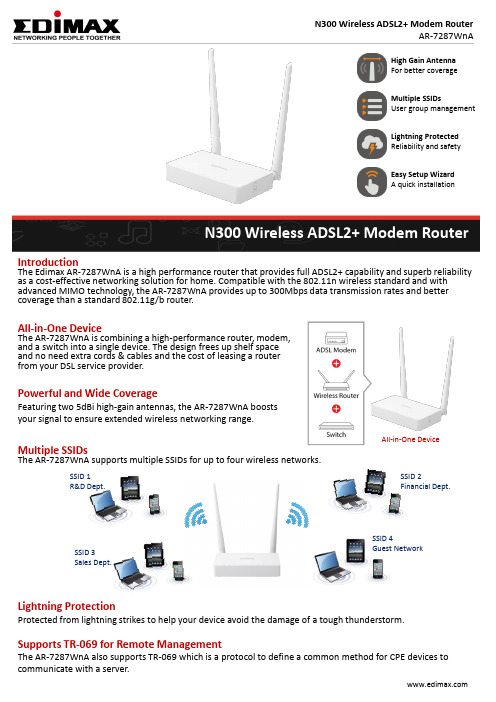 迷你ADSL2+模拟路由器AR-7287WnA介绍及设置指南说明书