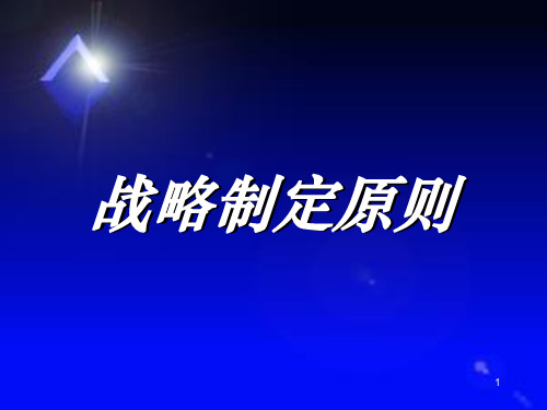 战略制定的原则