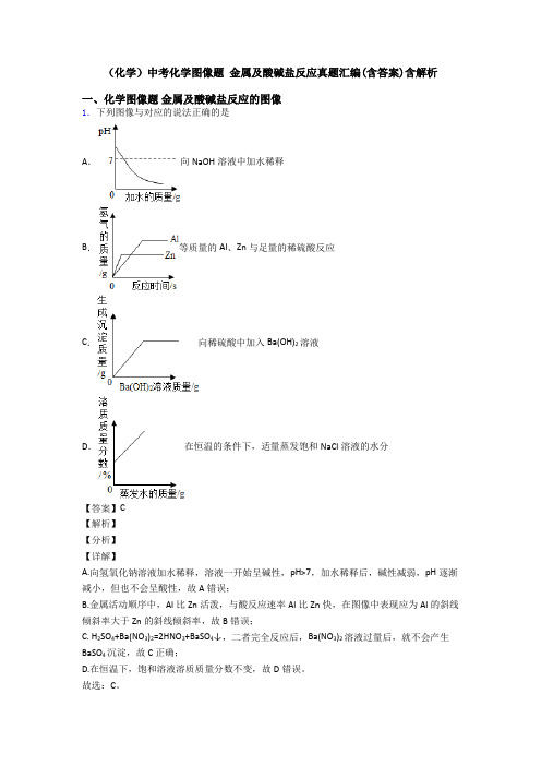 (化学)中考化学图像题 金属及酸碱盐反应真题汇编(含答案)含解析