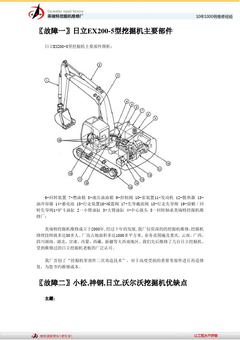 日立挖掘机维修日立挖掘机修理