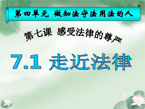 人教版七年级下7.1走进法律 课件16页PPT文档