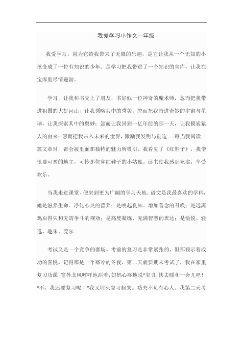 我爱学习小作文一年级