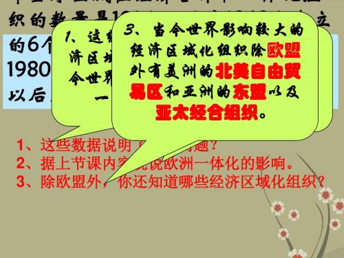 高中历史美洲与亚洲的经济区域集团化课件岳麓版必修二
