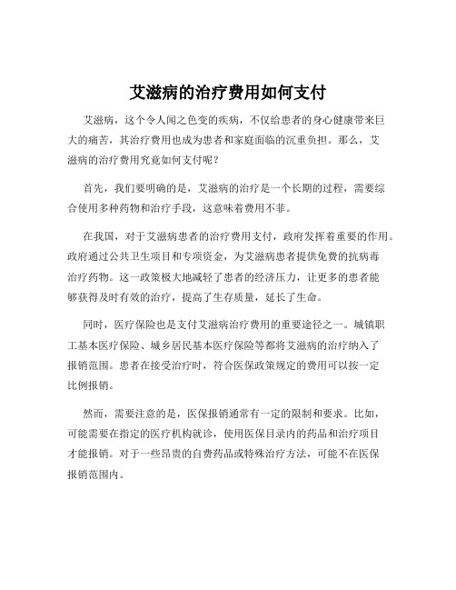 艾滋病的治疗费用如何支付