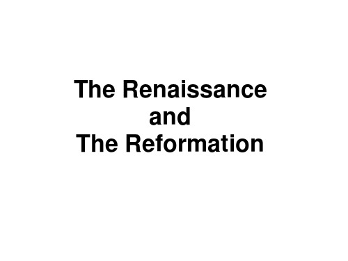 Culture - The Renaissance(文艺复兴)