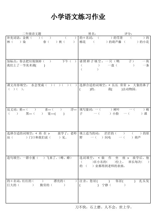 小学二年级语文精题选做VII (15)