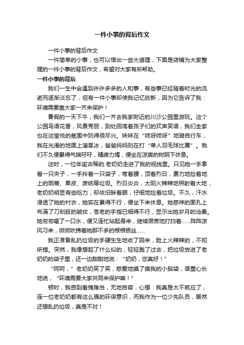 一件小事的背后作文