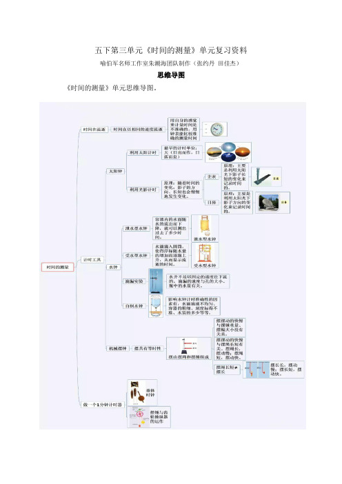 五下第三单元《时间的测量》单元复习资料